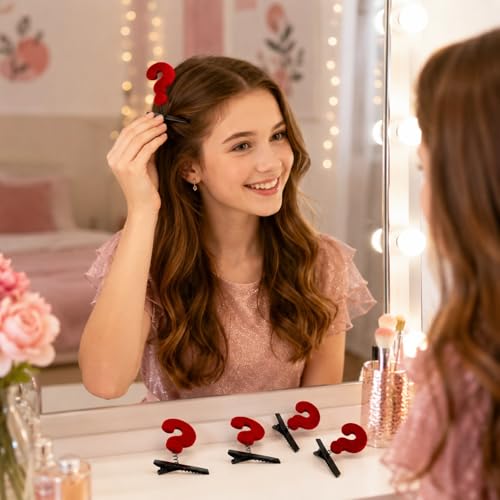 20pcs Question Mark Hair Clips - Cute Novelty Barrettes for All Ages