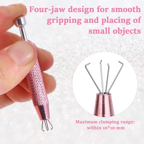 Cobee 2-Piece Piercing Ball Grabber Tool Set - 4-Prong Gem Tweezers