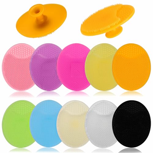 10-Pack Silicone Face Scrubber with Suction Handle for Deep Cleansing