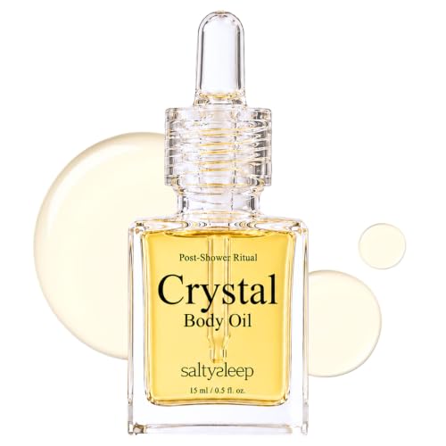Saltysleep Crystal Body Oil, Hydrating Anti-Aging Glow Oil, 0.5 fl oz