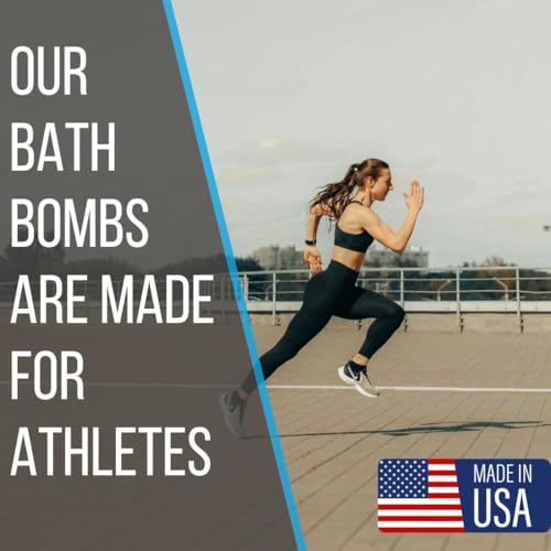 Pure Athlete Peppermint Bath Bomb - 1 Count Muscle Recovery Epsom Salt for Athletes