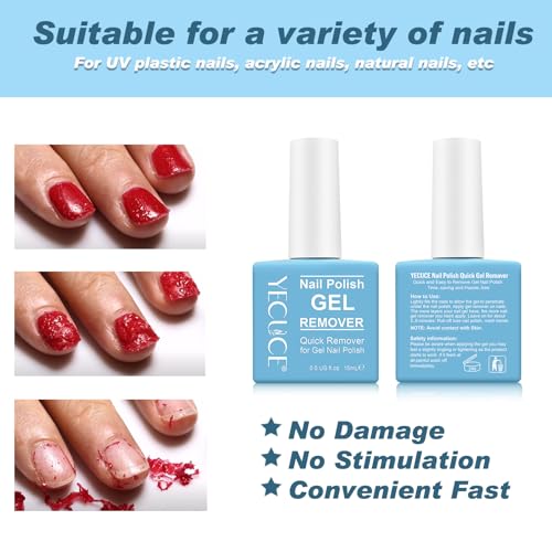 NIFEISHI Gel Nail Polish Remover - 2 Pack, Quick & Non-Toxic 15ml