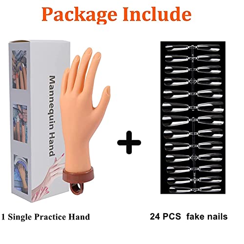 FU SHEN Nail Practice Hand for Acrylic Nails - Single Flexible Mannequin