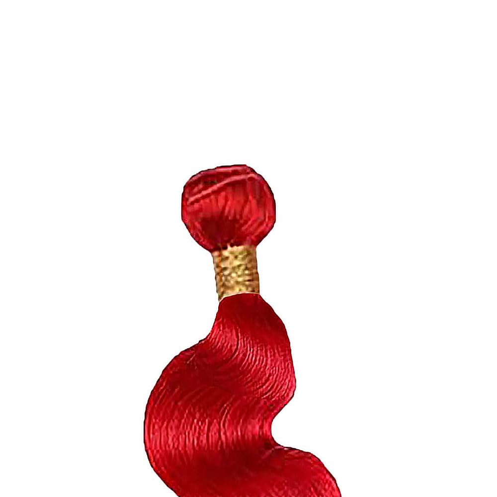 Red Bundles Red Human Hair Bundle 22 Inch Unprocessed Virgin Double Weft Burgundy Bundle Hair Extensions