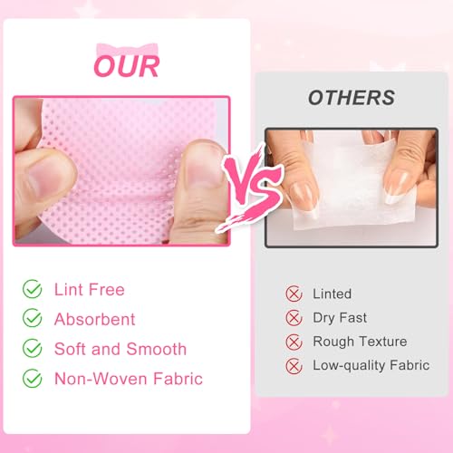 MEKK Cat-Shaped Lint-Free Nail Wipes - 400PCS, Super Absorbent