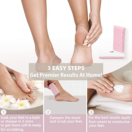 Siliglass Pumice Stone Callus Remover - Dual-Sided Exfoliator for Feet, Hands, Elbows & Knees