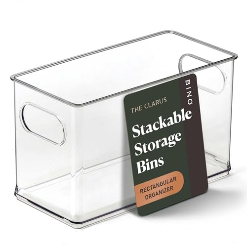 BINO Clear Stackable Storage Bins - Versatile Organizer for Pantry & Fridge