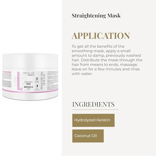 Salerm Lisos Hair Lab Smoothing Mask with Keratin & Coconut Oil - 250 ml for Frizz Control