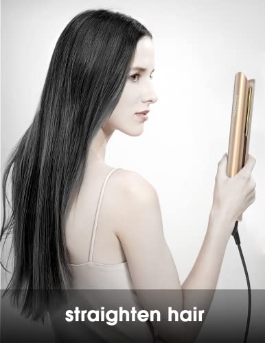 ANGENIL 2-in-1 Nano Titanium Flat Iron & Hair Curler, Dual Voltage