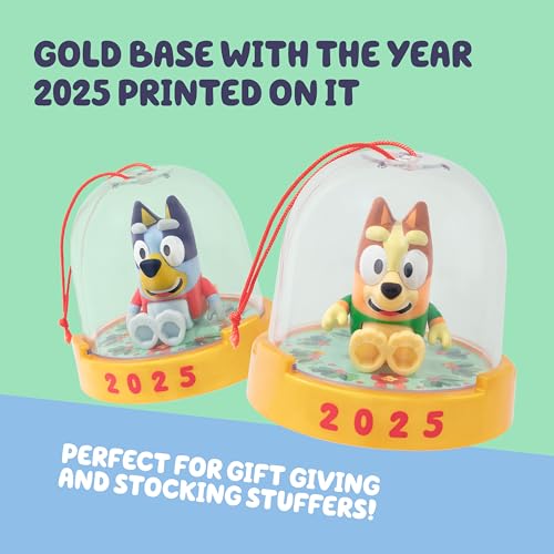 Bluey and Bingo Christmas Ornament Pack - 2 Poseable Mini Figures