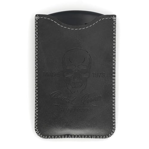 Travel Black Wooden Beard Comb for Men with Leather Case