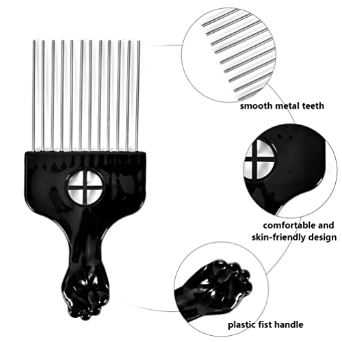 2-Pack Metal Hair Picks for Afro & Curly Hair Styling