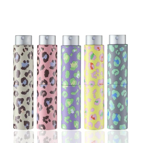 IRON BILL 8ML Refillable Travel Perfume Bottles Leopard Print Set (5 Colors)