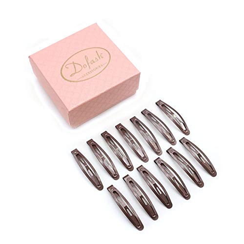 KWONG Brown A Mini 4.5cm/1.77in Hair Clips 20PCS Slim Snap Barrettes for Women & Girls