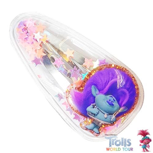 Luv Her Magical Confetti Hair Clips for Kids - 6pc Multicolor Trolls Charms & Hair Accessories