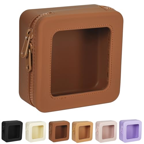 JOVAKIT Square Silicone Makeup Bag - Portable Transparent Toiletry Pouch