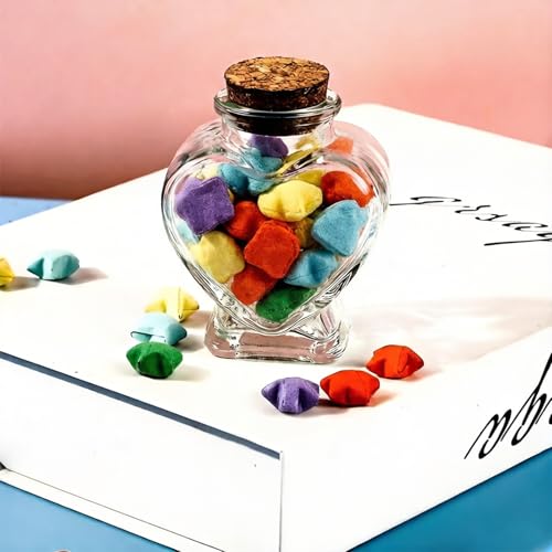 Heart Shaped Glass Favor Jars with Cork Lids - 2.7oz Set of 3