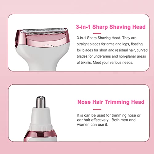 4-in-1 Women’s Electric Razor & Trimmer – Painless Facial & Body Hair Removal