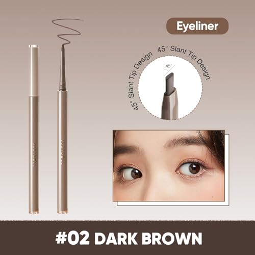 JUDYDOLL Ultrafine Eyeliner Gel Pencil #02 Dark Brown - Smudge-Proof, Water-Resistant