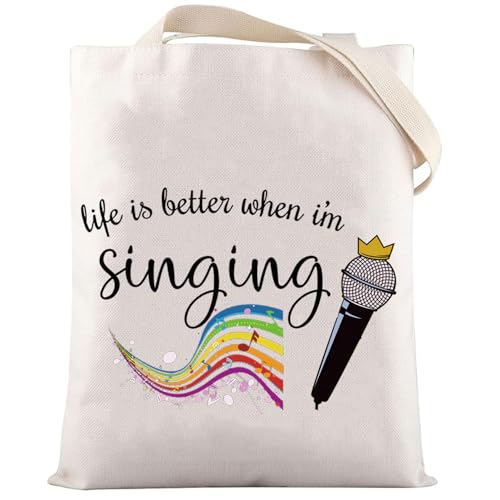 LEVLO I'm Singing Tote Music Lover Cosmetic Makeup Bag Gift for Women & Girls