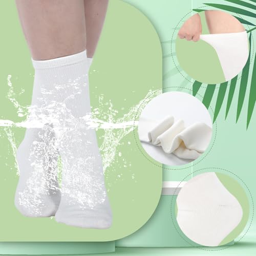 Eczema Socks for Sensitive Skin - 4 Pairs (2X-Large, Black & White)