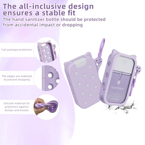 Frezonika Hand Sanitizer Case with 25 Summer Charms for Touchland 1oz Blue Case - Cat Design