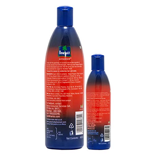 Parachute Advansed Ayurvedic Hot Coconut Hair Oil - 400ml + 90ml Bonus