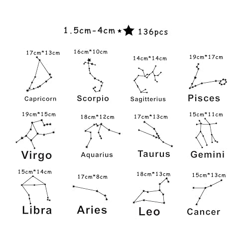Gold Constellation Wall Decals for Nursery & Kids Room - 148 Stickers