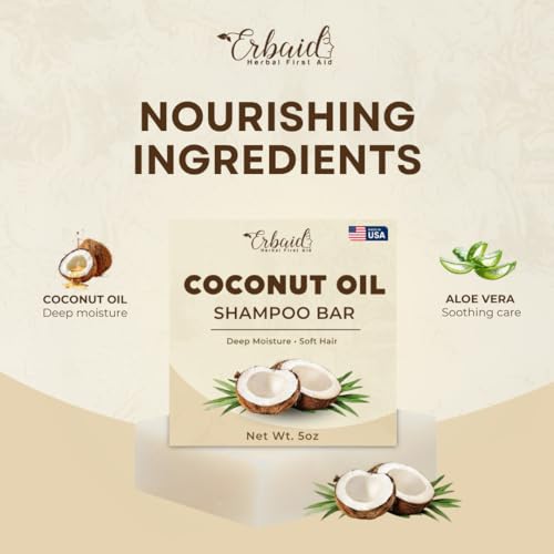 Coconut Oil Shampoo Bar for Dry Hair – Hydrating & Plastic Free
