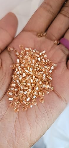 Peach Silver Lined Loc Sprinkle Beads - 4mm Hair Jewelry for Dreadlocks