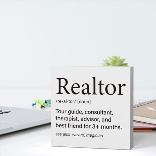 Realtor Definition Sign | Humorous 5x5 Inch Gift for Realtors