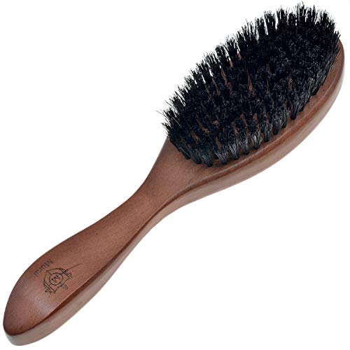 Giorgio Murai Firm Oval Cherrywood Facial & Beard Brush - Exfoliating Boar Bristle