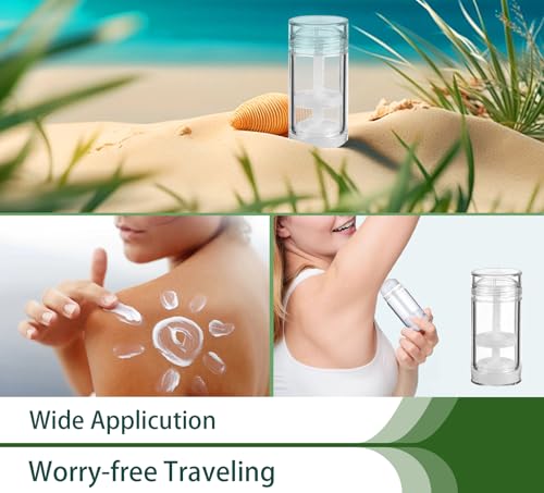 4 Pack 75ml Refillable Clear Deodorant Stick Containers - DIY Cosmetic Bottles