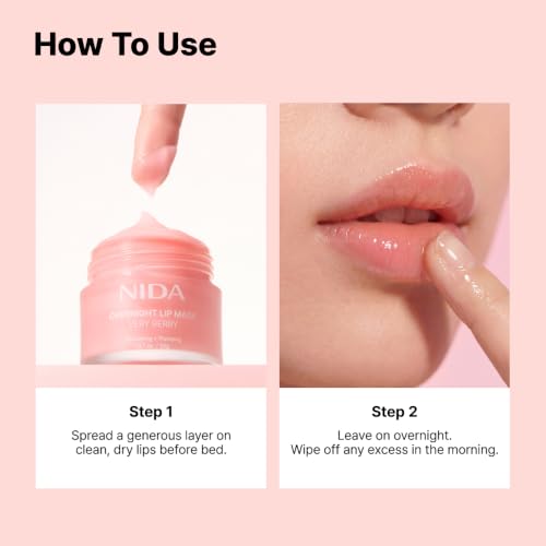 NIDA Overnight Lip Mask - Very Berry | Intense Hydration & Plumping Treatment