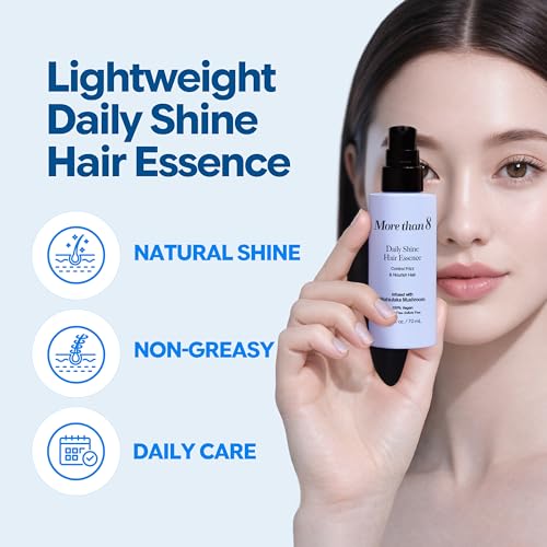 Morethan8 Korean Daily Shine Hair Essence – Vegan Frizz Control Serum 2.36oz