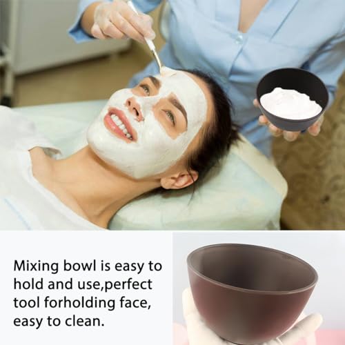 Rowcay Black Silicone Mixing Bowls Set – 2 Large & 2 Medium for Facial Masks & More, Variation: Black-2L2M