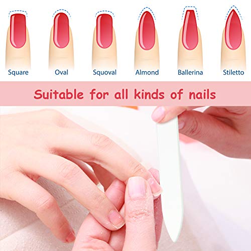 Mudder 12-Piece Glass Nail Files Set with Cases for Manicure