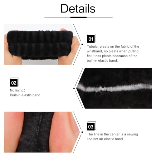 WHAVEL 6-Piece Spa Headband & Wristbands Set for Skincare