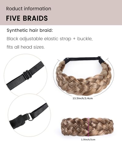 NAISIER Braided Hair Headband Set 30H/613 - 2 Pcs Chunky Wide Bands