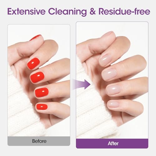 GELLEN 400PCS Acetone Gel Polish Remover Pads - Individually Wrapped, Fast & Gentle Nail Polish Removal