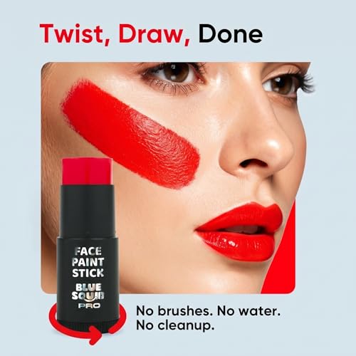 Blue Squid PRO Red, White & Blue Face Paint Stick XL Waterproof Body & Eye Makeup