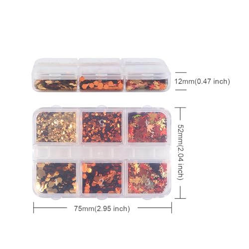 Vopintpy Fall Glitter Sequins 1757 - Autumn Maple Leaf Nail Art Confetti