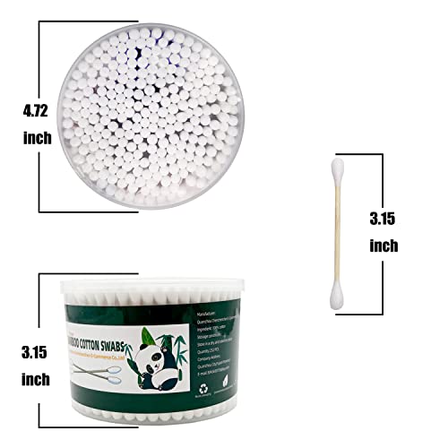 Bamboo Cotton Swabs XL Size - 756pcs Natural Cotton Buds