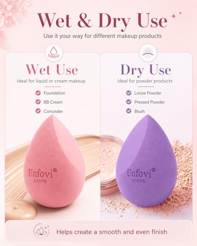 Unfovi 20 Pcs Makeup Sponge Set, Pastel Solid Color Beauty Blenders