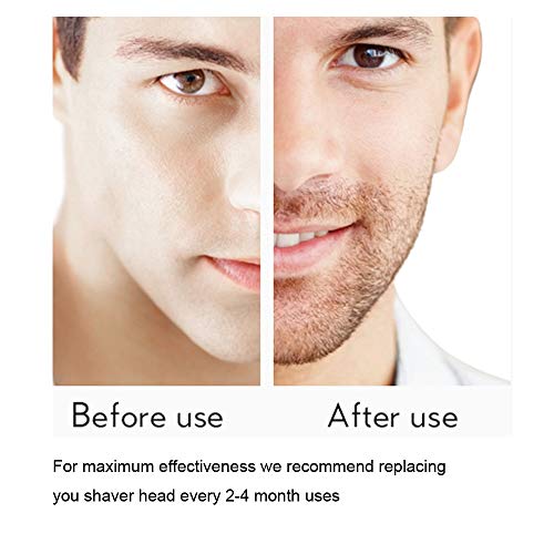 6 Pack Replacement Heads for Rechargeable Shaver & Trimmer – Includes 2 Clean Brushes