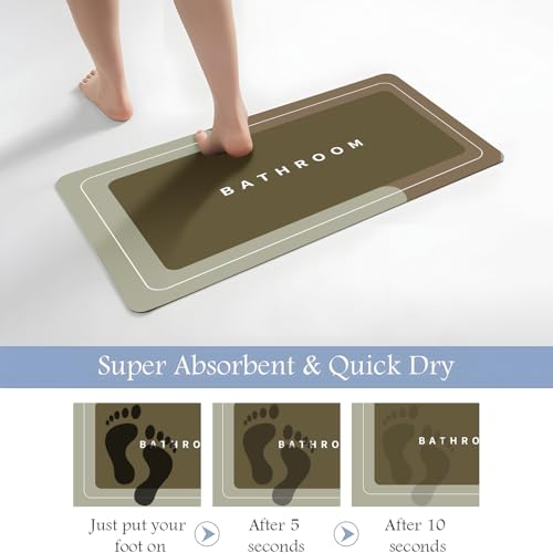 Diatomaceous Earth Bath Mat - Quick-Drying Non-Slip Rug 27.5" x 15.7"