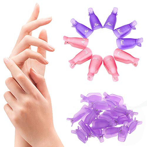 IRCHLYN Nail Polish Remover Clips - 100 Pcs in 10 Colors