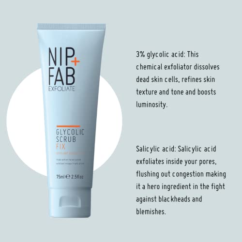 Nip + Fab Glycolic Fix Scrub 3% AHA & Salicylic Acid Exfoliator (2-Pack)