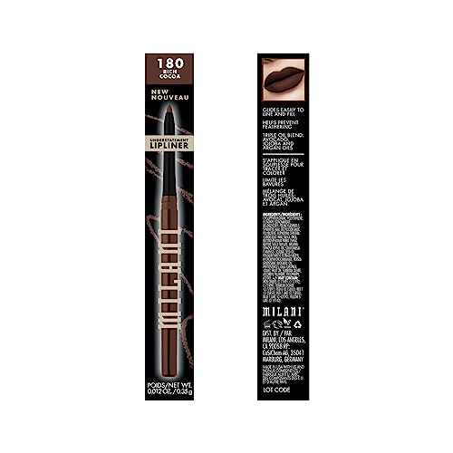 Milani Understatement Lipliner Pencil - Highly Pigmented Retractable Soft Lip Liner Pencil, Easy to Use Lip Makeup - Rich Cocoa