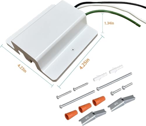 H Track Floating Canopy Connector - White, 3-Wire-1 Compatible